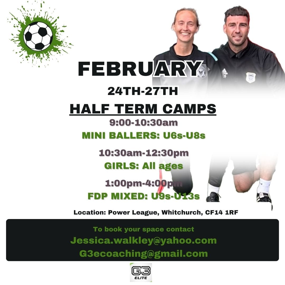We are launching a February half term football camp. 

For more information please get in touch.