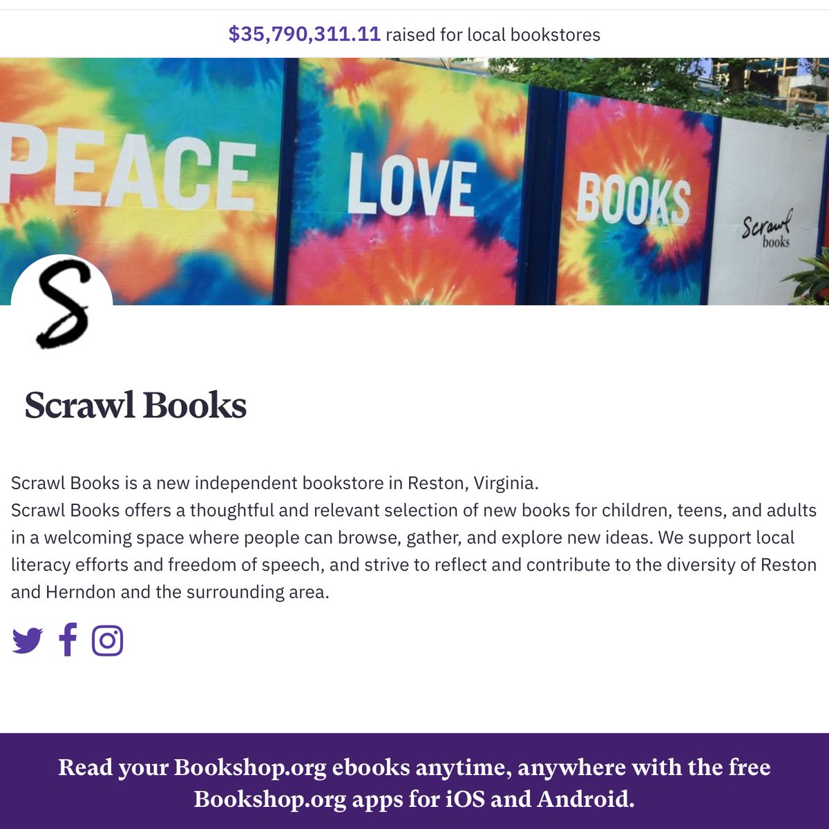 🎉 Bookshop.org now has e-books for sale, and YOU can directly support Scrawl Books this way! Check out bookshop.org/shop/scrawlboo… for more details! 🎉

🏷️ #EReading #IndieBookstore #BookshopOrg #EReadingIsReading #ShopSmall