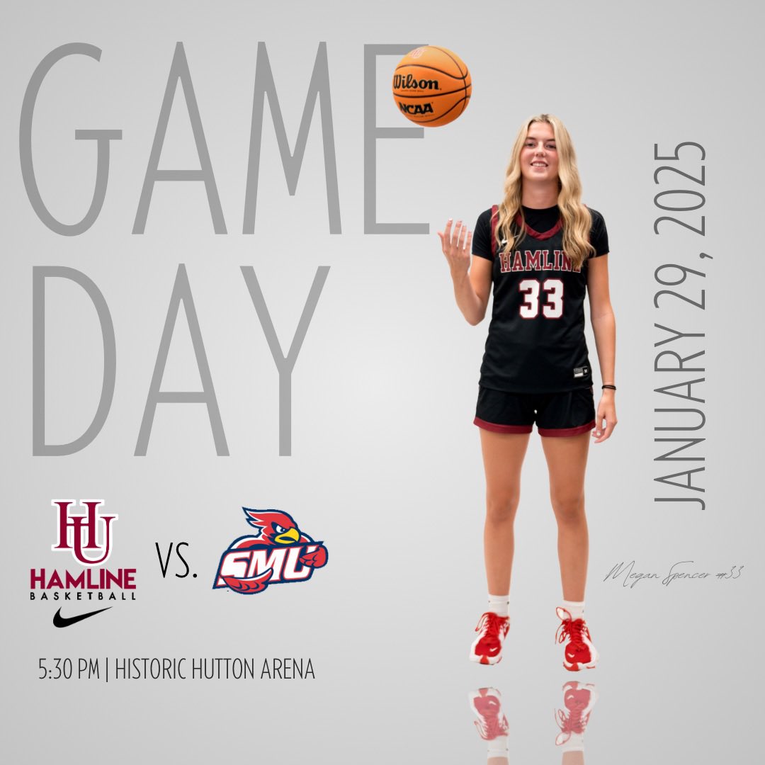 🚨GAME DAY - HISTORIC HUTTON‼️

🏀- vs. St. Mary’s
📍- Historic Hutton Arena
⏰- 5:30 PM
💻- miacsportsnetwork.com/hamline

#goHU