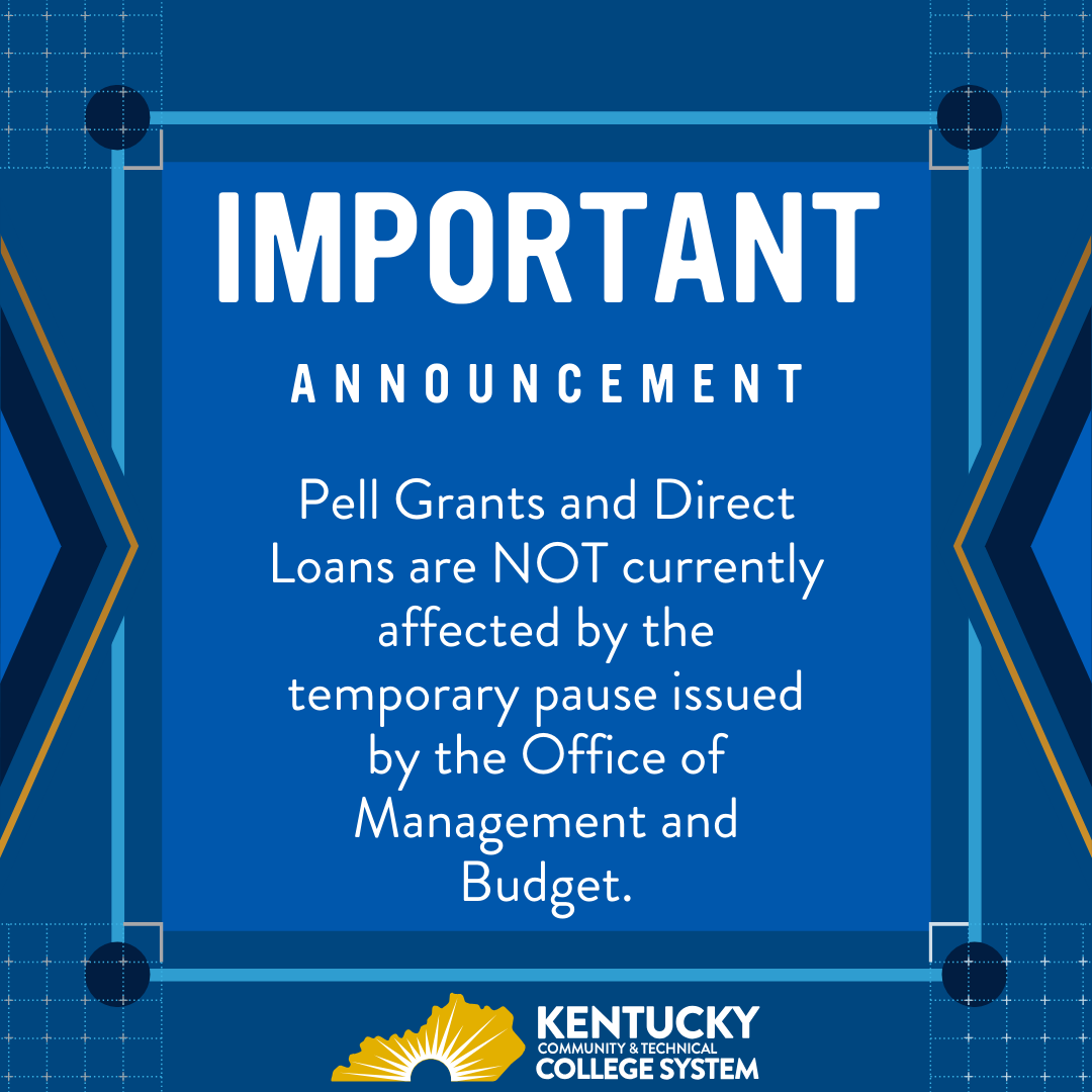 We know you have questions about how recent EOs might impact your fin aid. Here’s what you need to know:

✅ Pell Grants and Direct Loans are NOT currently affected by the temporary pause.
❓ If you have specific fin aid/FAFSA questions, contact your college’s fin aid office.