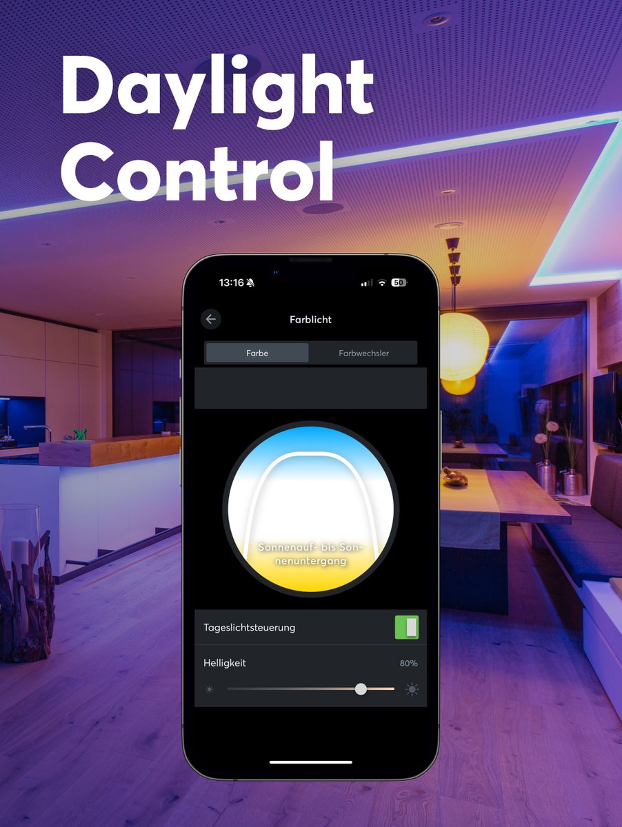 loxone
Spring vibes for your home, with smart daylight control and Human Centric Lighting.
Longer days are coming back! Time to put spring into your home: Wake up gently, stay energized all day, and wind down in the evening, all automatically with Loxone light control. #lighting