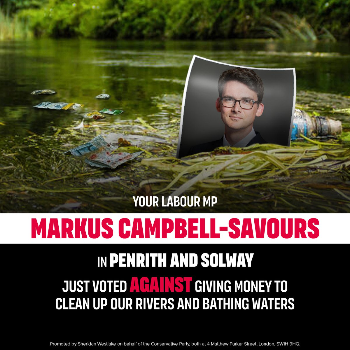 Cumberland_Cons's tweet photo. Last night, your Labour MP voted against cleaning up our rivers 😡 https://t.co/sxJHS1qW0i