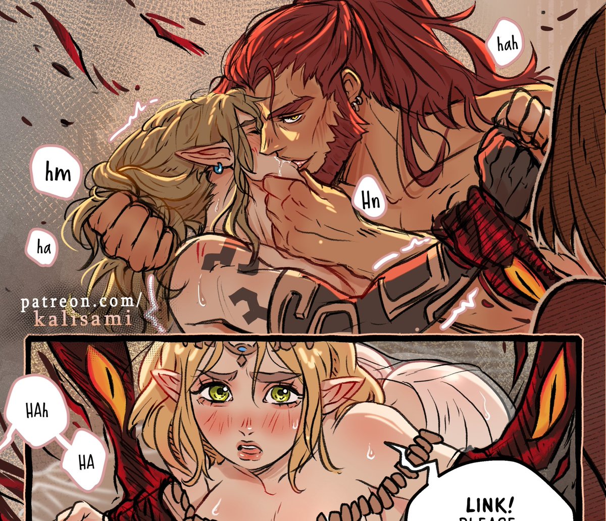 Hold on, Link needs to breathe!~ 🥵
(Full pages and more will be on my Patre0n  👀✨)
#ZeldaTearsOfTheKingdom