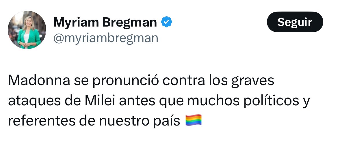 Pero Madonna no llamó a votar en blanco como vos, Myriam.