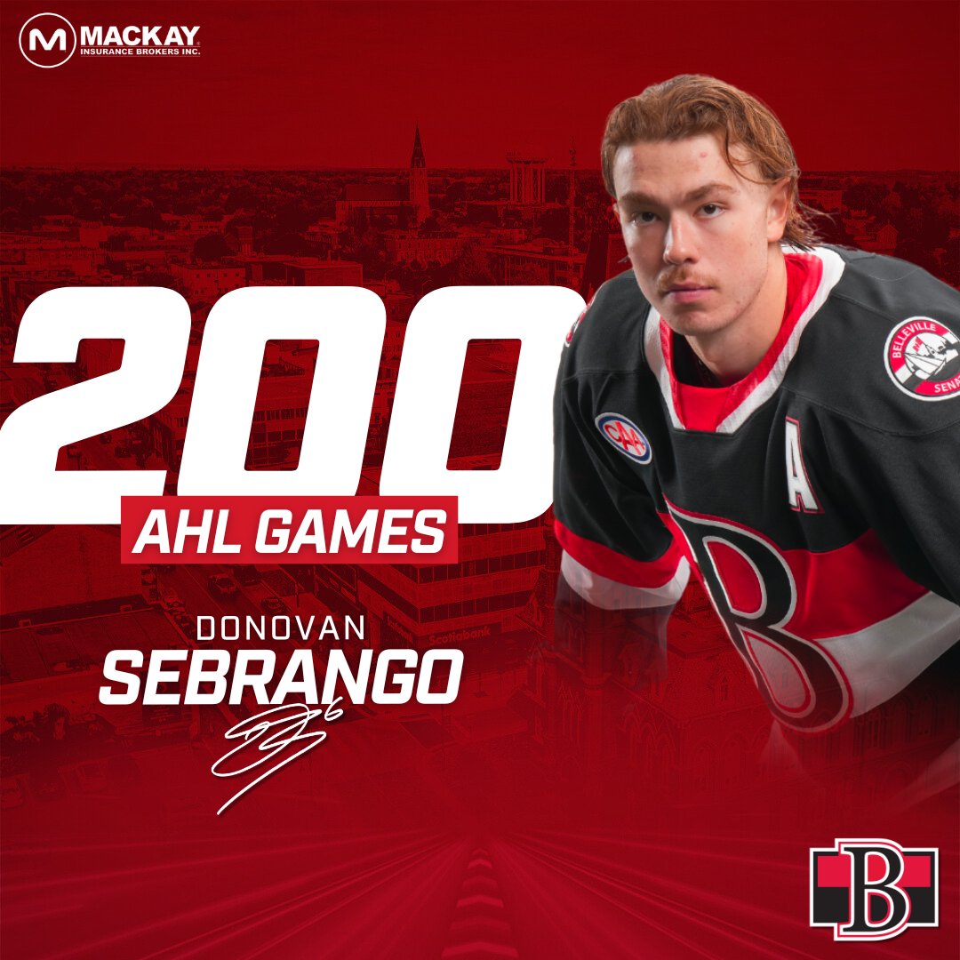 <a href="/D_sebrango3/">Donovan S</a> is playing in his 200th AHL career game tonight!

Congratulations, Donovan! 👏

#ForTheB | #mackaymilestone