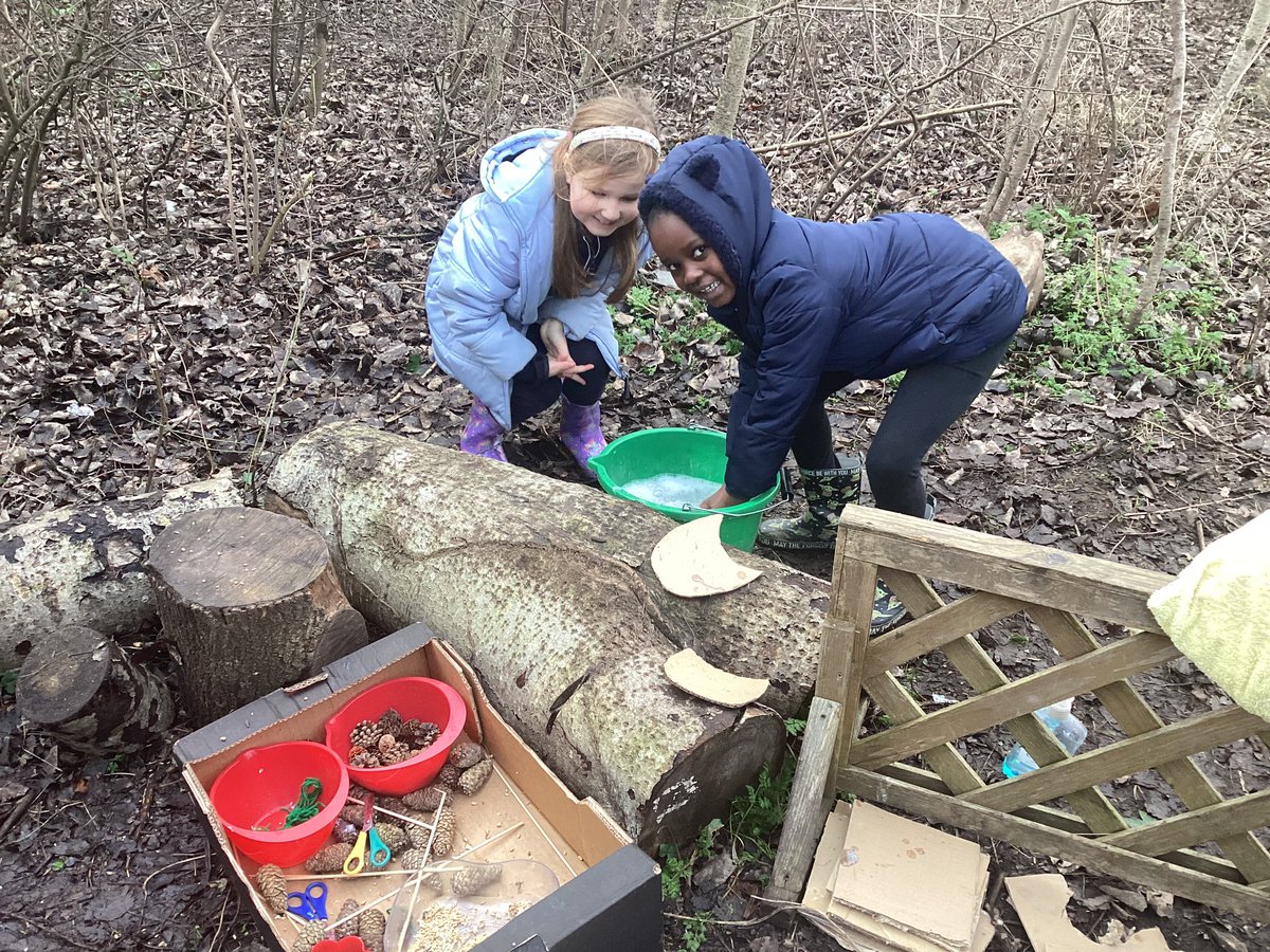 Today year 2 has been making bird feeders in Woodland Learning- using team work and #resilience !
