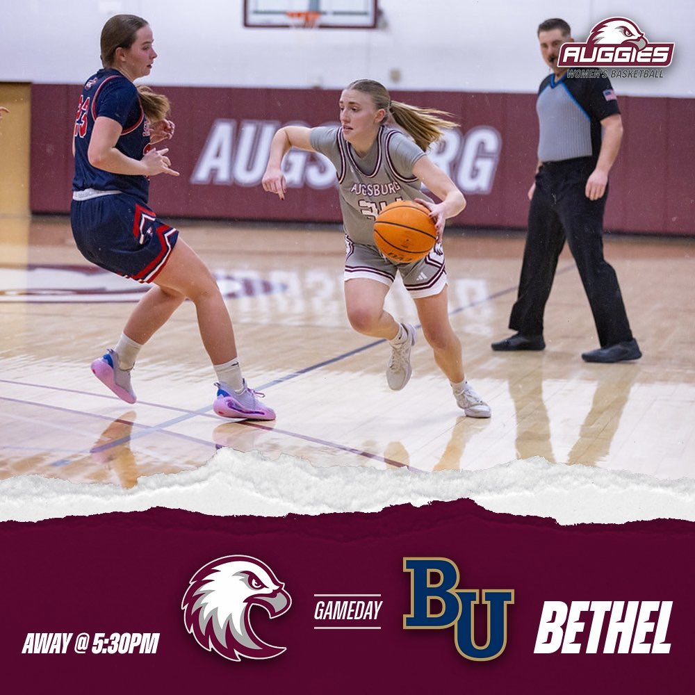 AUGGIE GAME DAY! Auggie go on the road to Bethel today at 5:30pm.

📍Bethel University - Arden Hills, MN
⏰ 5:30pm
📺miacsportsnetwork.com/bethelmn/

#auggiepride 🦅