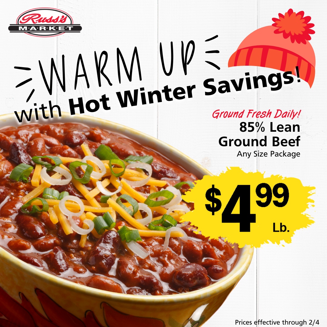 RussMarket's tweet image. Bundle up and head over to your local Russ's Market for hot winter deals that’ll warm your heart and stretch your budget! 🛒✨ Don’t miss this week’s lineup of sizzling savings on your winter favorites. 

View more at russmarket.com/weekly-ad