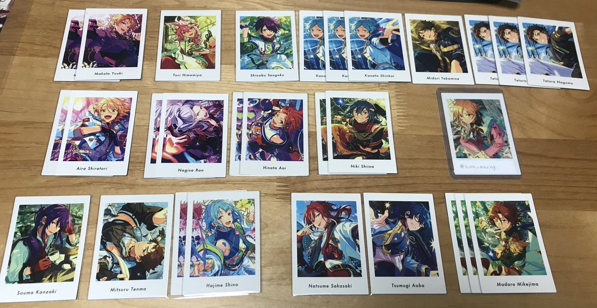 hime_mnrng's tweet photo. 【交換/譲渡】 あんスタ ぱしゃっつ vol.5
action

讓）真 桃李 忍 奏汰 翠 鉄虎 藍良
凪砂 ひなた ニキ
颯馬 光 創
司 夏目 つむぎ 斑
(司だけ画像になくてすいません💦)
定価＋送料

求）北斗

2.2池袋手渡し優先>>郵送
検索からでもお気軽にお声がけ下さい。 https://t.co/5gZGZL6BOL