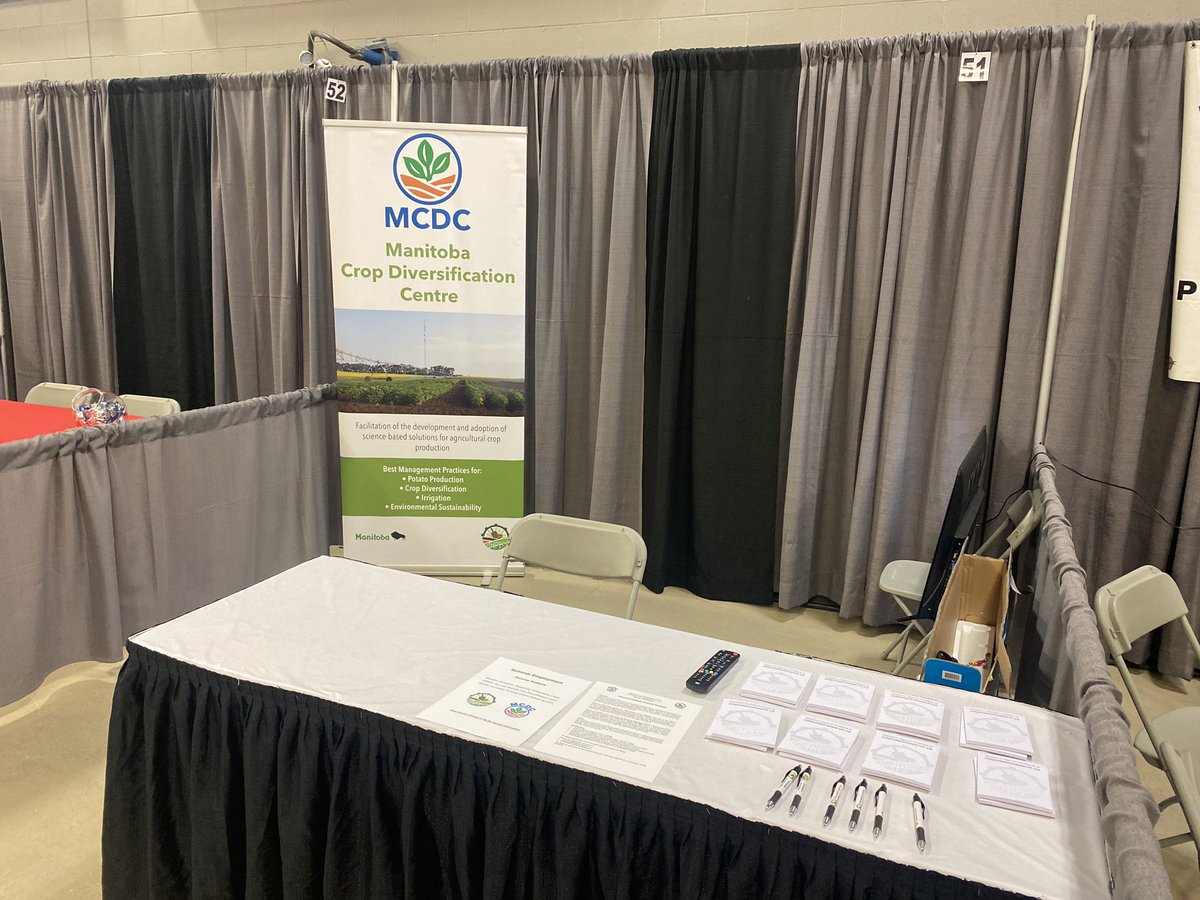 All set for Manitoba Potato Production Days 2025! 🥔✨
Stop by the MCDC &amp; MHPEC joint booth (#51) to explore ongoing applied research and trial results.
Looking forward to seeing you there!
#MBPotatoDays 
<a href="/CropCentres/">Manitoba Diversification Centres</a>
