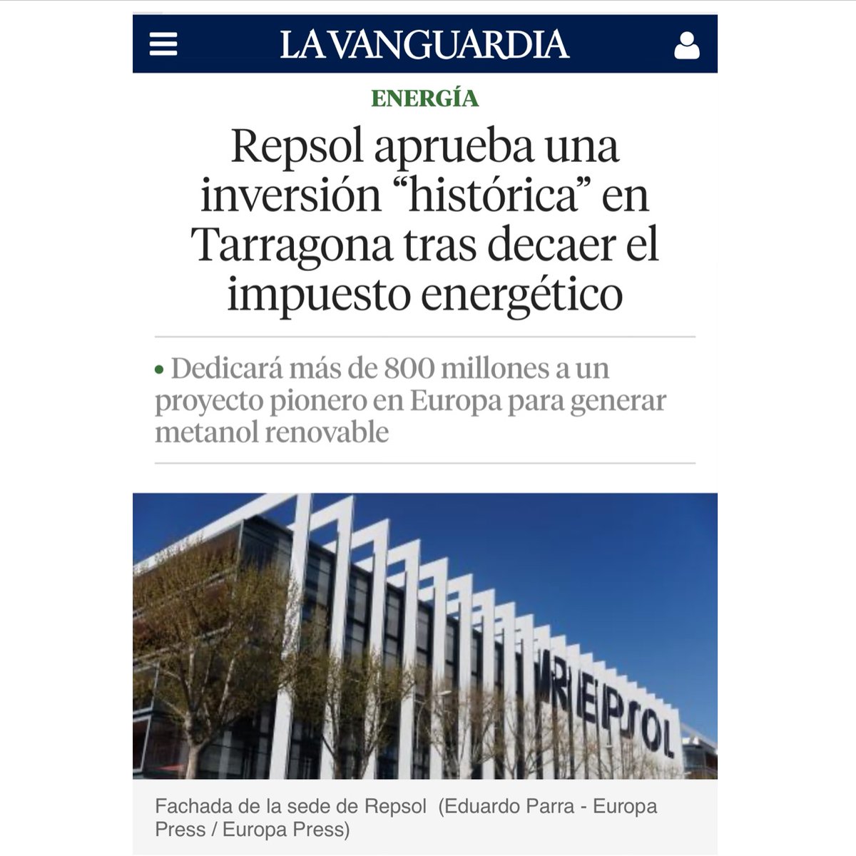 Josep Maria Cruset (@jmcruset) on Twitter photo Un nou resultat del treball fet per <a href="/JuntsXCat/">Junts per Catalunya🎗</a>.
Durant setmanes, alguns han intentat per terra, mar i aire castigar el sector industrial, posant en risc aquesta inversió.
Novament, el mantenir la posició de <a href="/JuntsxCatMadrid/">Junts per Catalunya Congrés i Senat</a> ha donat fruits en benefici de Catalunya. Seguim! Un nou resultat del treball fet per <a href="/JuntsXCat/">Junts per Catalunya🎗</a>.
Durant setmanes, alguns han intentat per terra, mar i aire castigar el sector industrial, posant en risc aquesta inversió.
Novament, el mantenir la posició de <a href="/JuntsxCatMadrid/">Junts per Catalunya Congrés i Senat</a> ha donat fruits en benefici de Catalunya. Seguim!