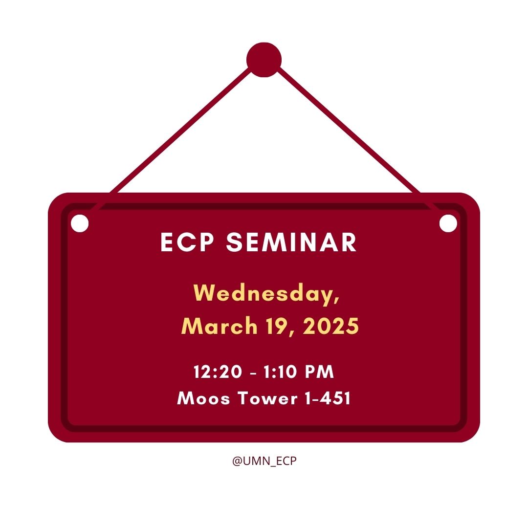 🗓️Reminder: ECP Seminar (ECP 8100/PHAR 6160): The Hollow Fiber Infection Model to Improve Antimicrobial Outcomes. Tiffany Chang, Year 2 PhD student, Advisor Dr. Hirsch and Dr. Nicol. Wednesday, March 19th, 2025  12:20 - 1:10 pm