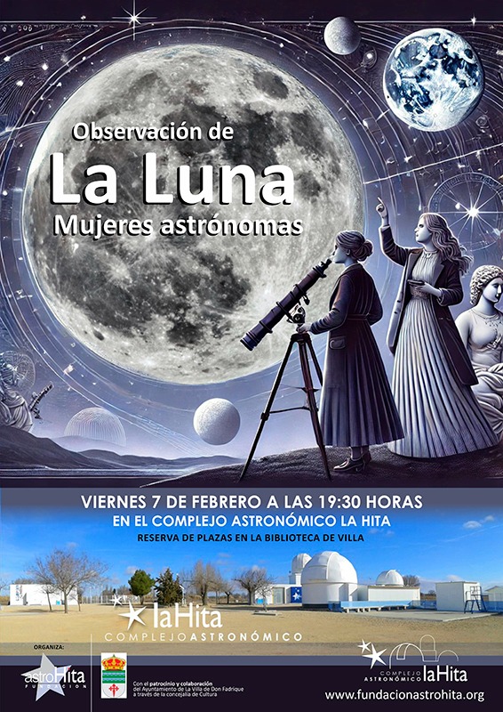 AstroHita's tweet photo. Especial: La Luna y mujeres astrónomas.
Con motivo de la semana de la Mujer y la Niña en la Ciencia #myNC @11defebreroES #11f2025 #MujeresEnCiencia #inspiraciónstem
📅 viernes 7 de febrero
📍 Astrohita
Organiza: Ayto de La Villa De Don Fadrique
Reservas: Biblioteca de Villa https://t.co/GufhOMvShS