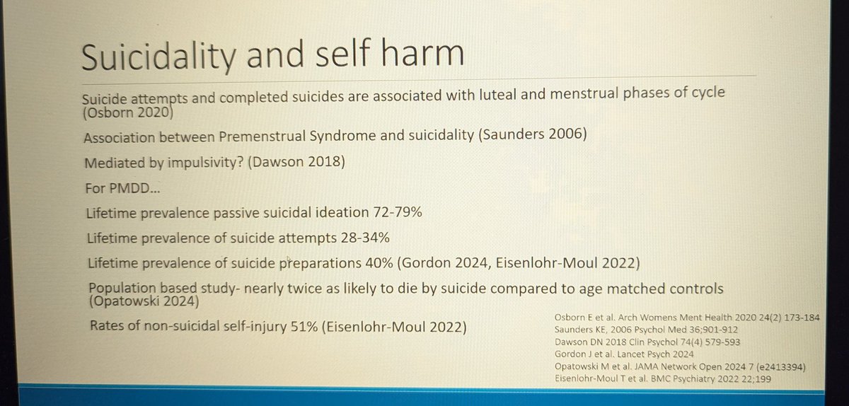 When these are the stats it's hard not to consider and raise awareness of PMDD within psychiatry #pmdd #mentalhealth #womenshealth