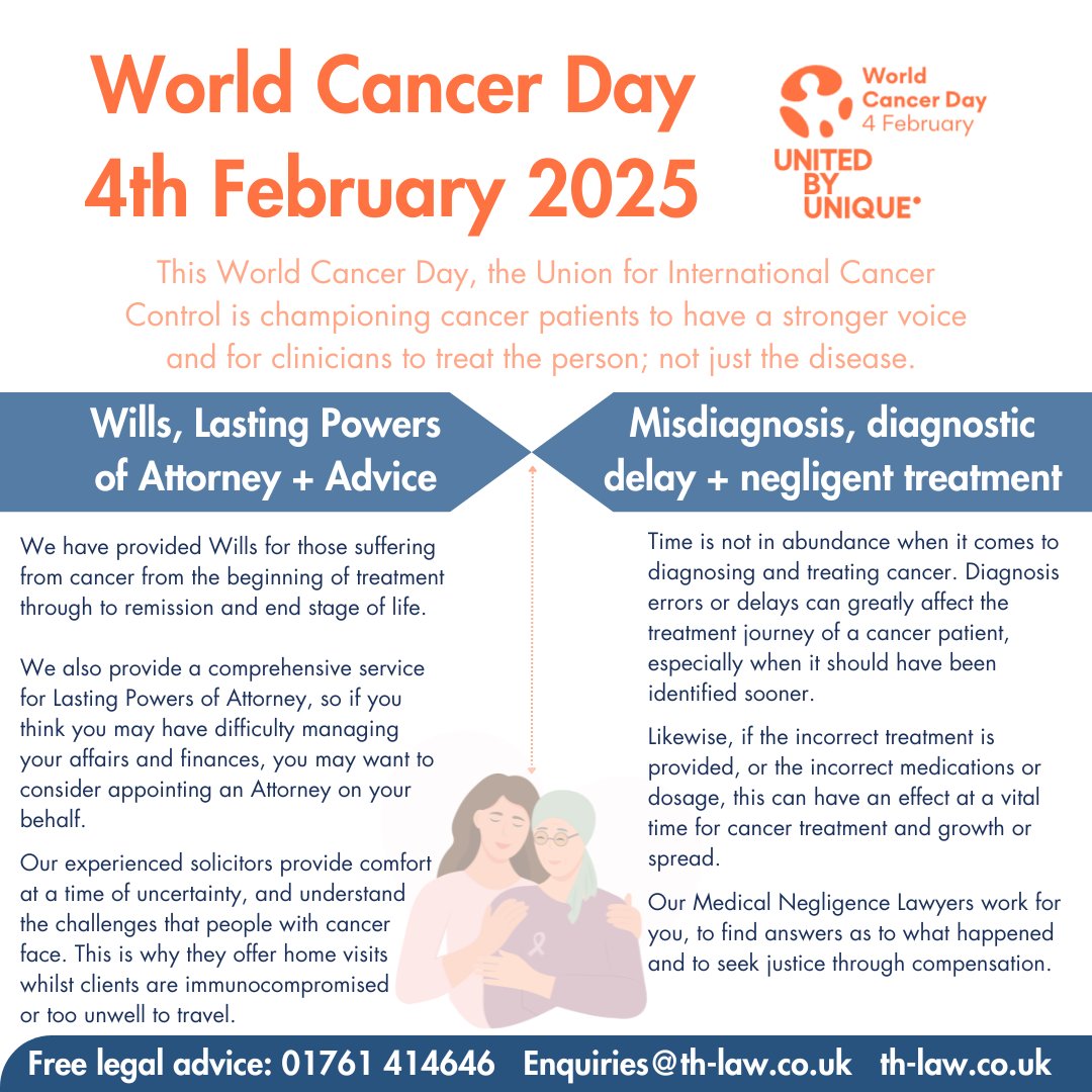 World Cancer Day is a chance for the voices of cancer patients to be heard. We help cancer patients with legal services and home visits #worldcancerday2025 #cancersupport #legalsupport #freelegaladvice