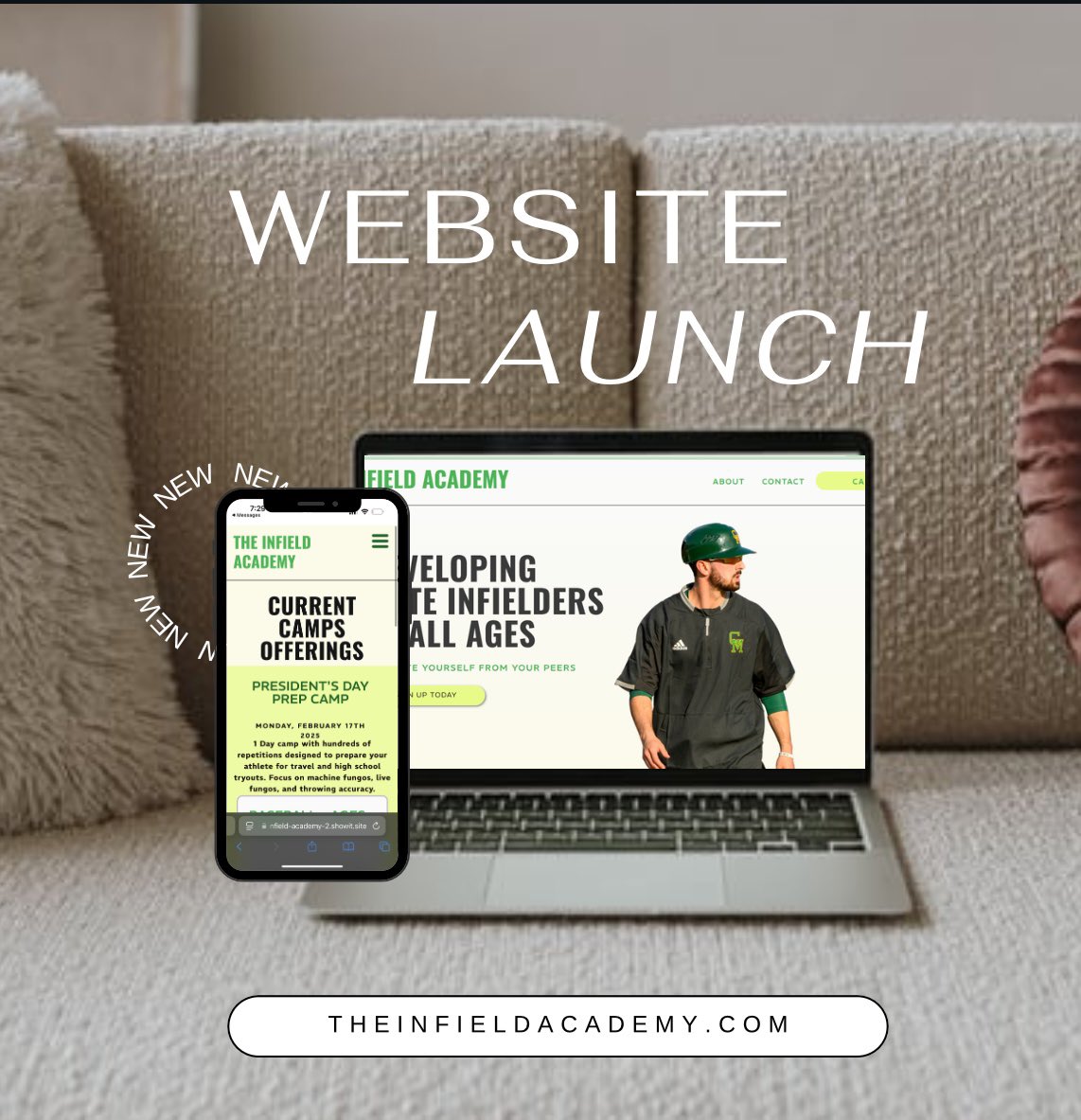 InfieldAcademy's tweet image. New website! Presidents’ Day prep camp was posted and live. Check us out at theinfieldacademy.com