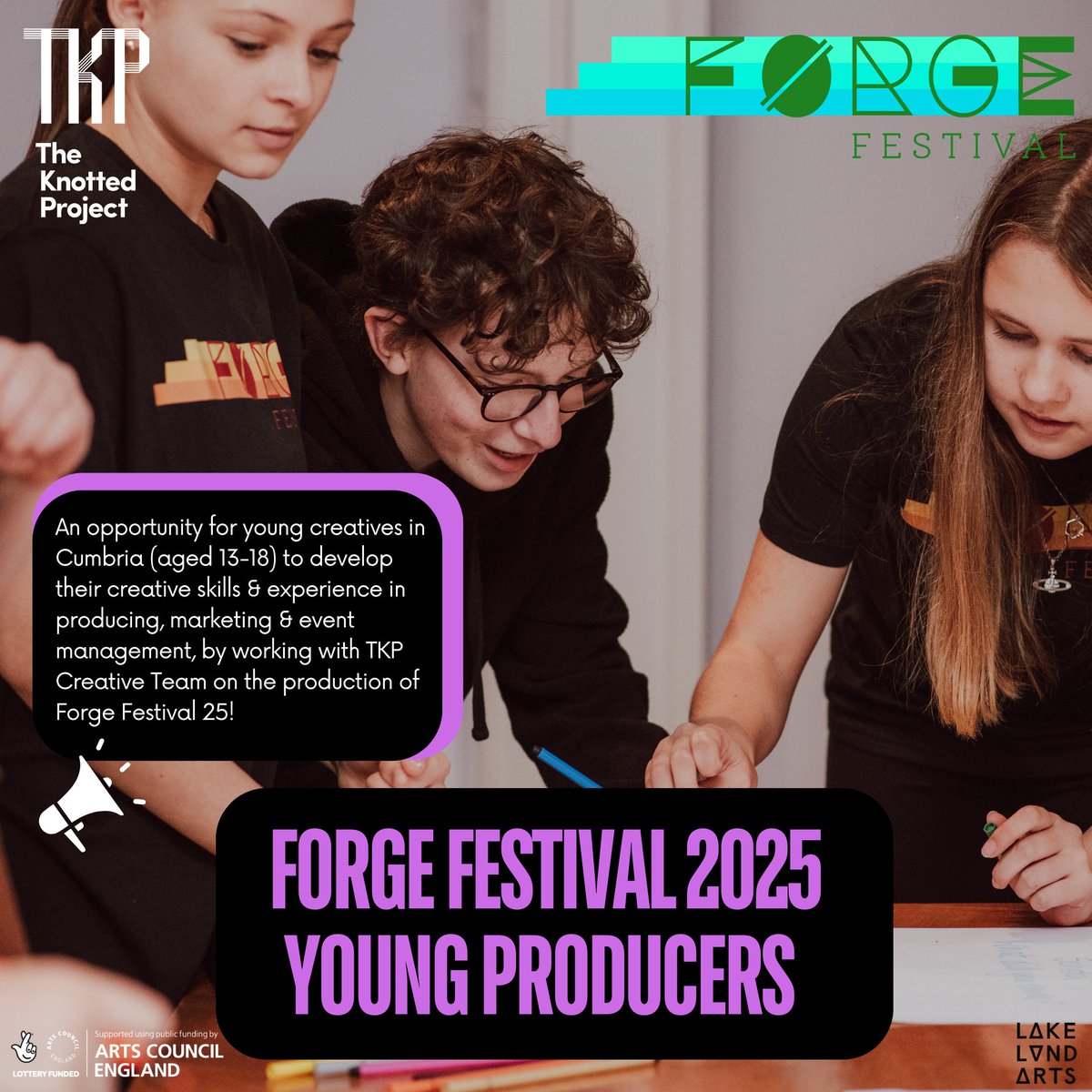 The Knotted Project (@knottedproject) on Twitter photo Are you aged 13-18, based in Cumbria & interested in learning how to produce arts events?
Join our Forge Festival 2025 Young Producers Programme!
Wednesday evenings at <a href="/BACKendal/">Brewery Arts</a> starting 26th Feb!
Sign up now by emailing Emily outreach@theknottedproject.co.uk by 21st Feb. Are you aged 13-18, based in Cumbria & interested in learning how to produce arts events?
Join our Forge Festival 2025 Young Producers Programme!
Wednesday evenings at <a href="/BACKendal/">Brewery Arts</a> starting 26th Feb!
Sign up now by emailing Emily outreach@theknottedproject.co.uk by 21st Feb.