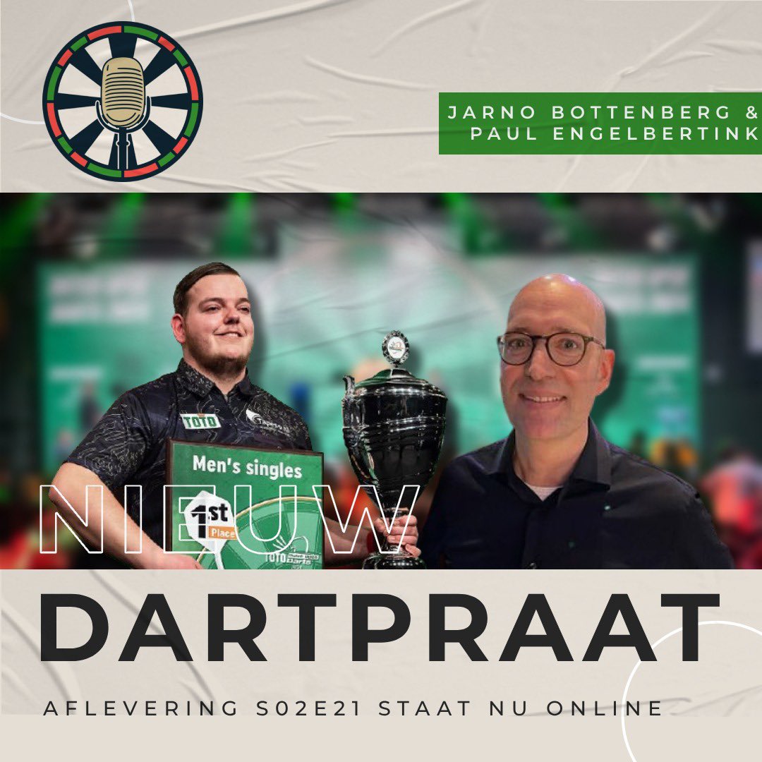 Dartpraat (@dartpraat) on Twitter photo ๐๏ธ ๐๐ฎ๐ฟ๐๐ฝ๐ฟ๐ฎ๐ฎ๐
๐ง Seizoen 2 | Aflevering 21
โ๏ธ Bellen met titelverdediger Jarno Bottenberg en Paul Engelbertink <a href="/NDBdarts/">NederlandseDartsBond</a> over de Dutch Open
๐บ๐ผ Stoppen of toch niet?
๐ณ๐ฑ Veranderingen op komst bij de Dutch Open
๐ฏ Winmau World Masters
๐ง ๐บ Dartpraat.nl ๐๏ธ ๐๐ฎ๐ฟ๐๐ฝ๐ฟ๐ฎ๐ฎ๐
๐ง Seizoen 2 | Aflevering 21
โ๏ธ Bellen met titelverdediger Jarno Bottenberg en Paul Engelbertink <a href="/NDBdarts/">NederlandseDartsBond</a> over de Dutch Open
๐บ๐ผ Stoppen of toch niet?
๐ณ๐ฑ Veranderingen op komst bij de Dutch Open
๐ฏ Winmau World Masters
๐ง ๐บ Dartpraat.nl