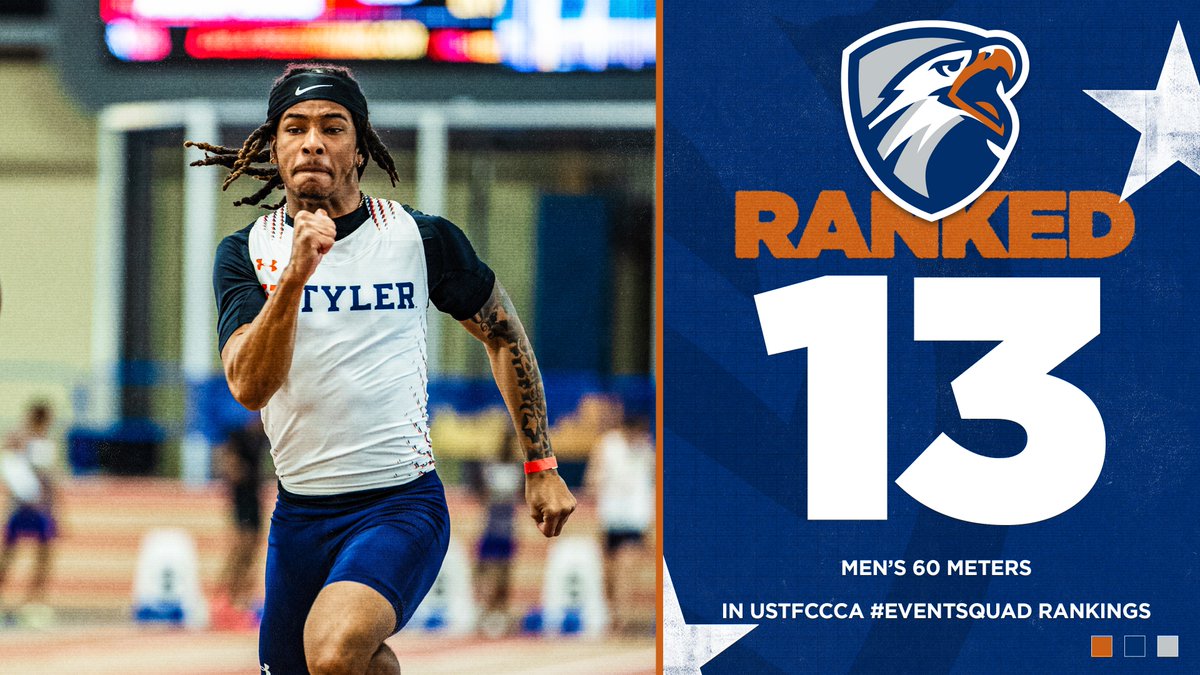 MT&amp;F | <a href="/UTT_XCTF/">UT Tyler Track and Field/Cross Country</a> has kicked it up another notch, ranking inside the top 20 in three different disciplines in the USTFCCCA #EventSquad rankings, including the eighth best 4x400 relay team!

#SwoopSwoop