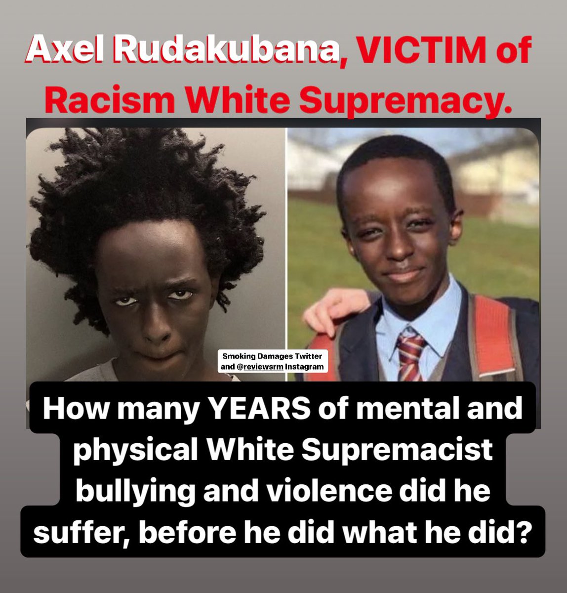 SmokingDamages's tweet image. #AxelRudakubana #southportattack ( #southportcoverup ) 
I’m willing to bet he was subjected to YEARS of Racist violence, trauma and torment at the hands of White Supremacists/Racists men, women and children.