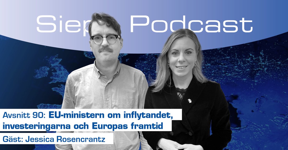 Sieps (@sieps_sweden) on Twitter photo Säsongspremiär av Sieps Podcast!
EU-minister <a href="/Rosencrantz_J/">Jessica Rosencrantz</a> gästar och samtalar om hur Sverige navigerar i 2025 års europapolitiska vatten. Dessutom: Hur är med Sveriges inflytande i EU? Och hur ska svenskarna bli fler i EU:s institutioner? Lyssna: sieps.se/podd_90 Säsongspremiär av Sieps Podcast!
EU-minister <a href="/Rosencrantz_J/">Jessica Rosencrantz</a> gästar och samtalar om hur Sverige navigerar i 2025 års europapolitiska vatten. Dessutom: Hur är med Sveriges inflytande i EU? Och hur ska svenskarna bli fler i EU:s institutioner? Lyssna: sieps.se/podd_90