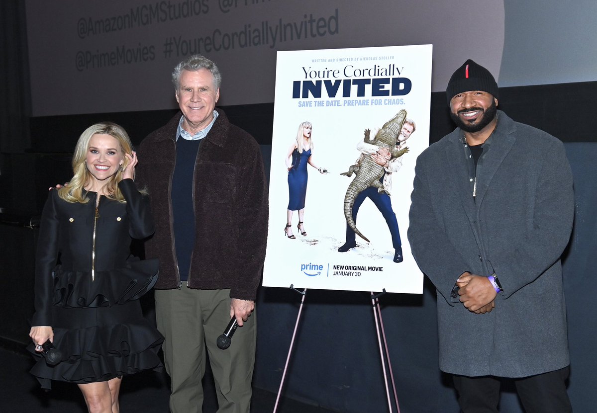 DJSUSSONE's tweet image. Last night I hosted a screening for the new movie #yourecordiallyinvited starring the legends Reese Witherspoon &amp;amp; Will Ferrell. They were very down to earth when I talked to them behind the scenes and the movie is absolutely hilarious!! “You’re Cordially Invited” will be…