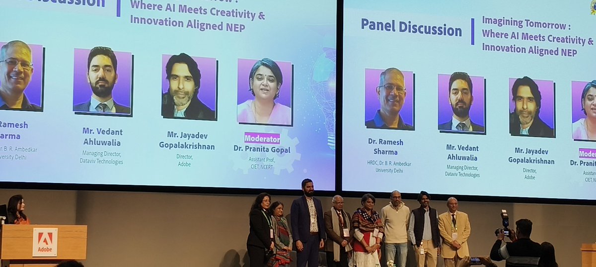 DeeptiChopra7's tweet image. Incredible learning experience at the #NPSC &amp;amp; Adobe Leadership Conclave, exploring the power of #AI #AdobeExpress部門  and NEP-aligned creativity in education! Aiming at fostering innovation.Heartfelt gratitude @ashokkp @y_sanjay @pntduggal @ShandilyaPooja