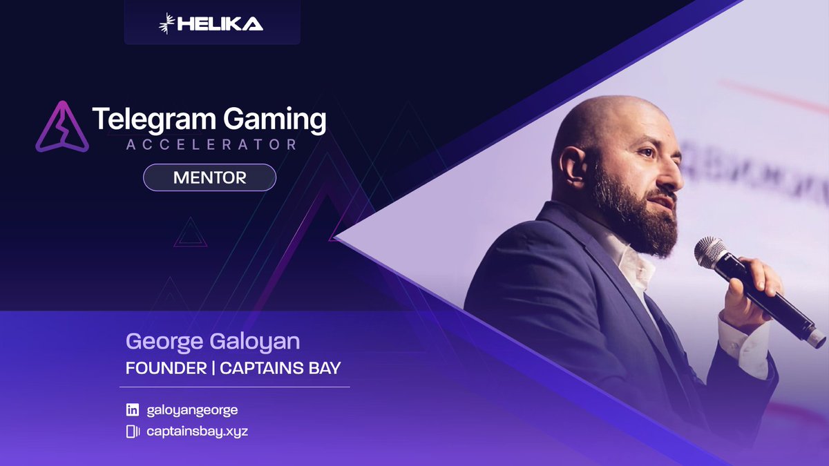📢Helika x <a href="/GeorgeGaloyan/">George G.</a>, Founder of <a href="/CaptainsBayApp/">Captains Bay</a>! 🎮✨

We are thrilled to announce our collaboration with George Galoyan, Founder of Captains Bay, an established platform within the community! 🤝🚀

Captains Bay has firmly established itself in the Telegram ecosystem,
