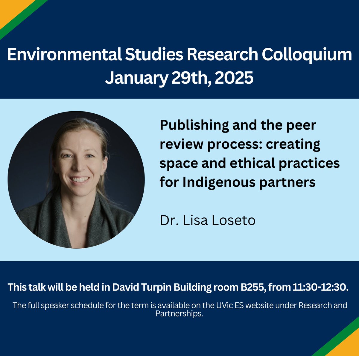 How is the peer-review process adapting to research co-developed with Indigenous Peoples, incorporating Indigenous Knowledge &amp; priorities? Equitable inclusion is essential, but are publishing practices keeping pace? Join us at #UVicENVI seminar today!