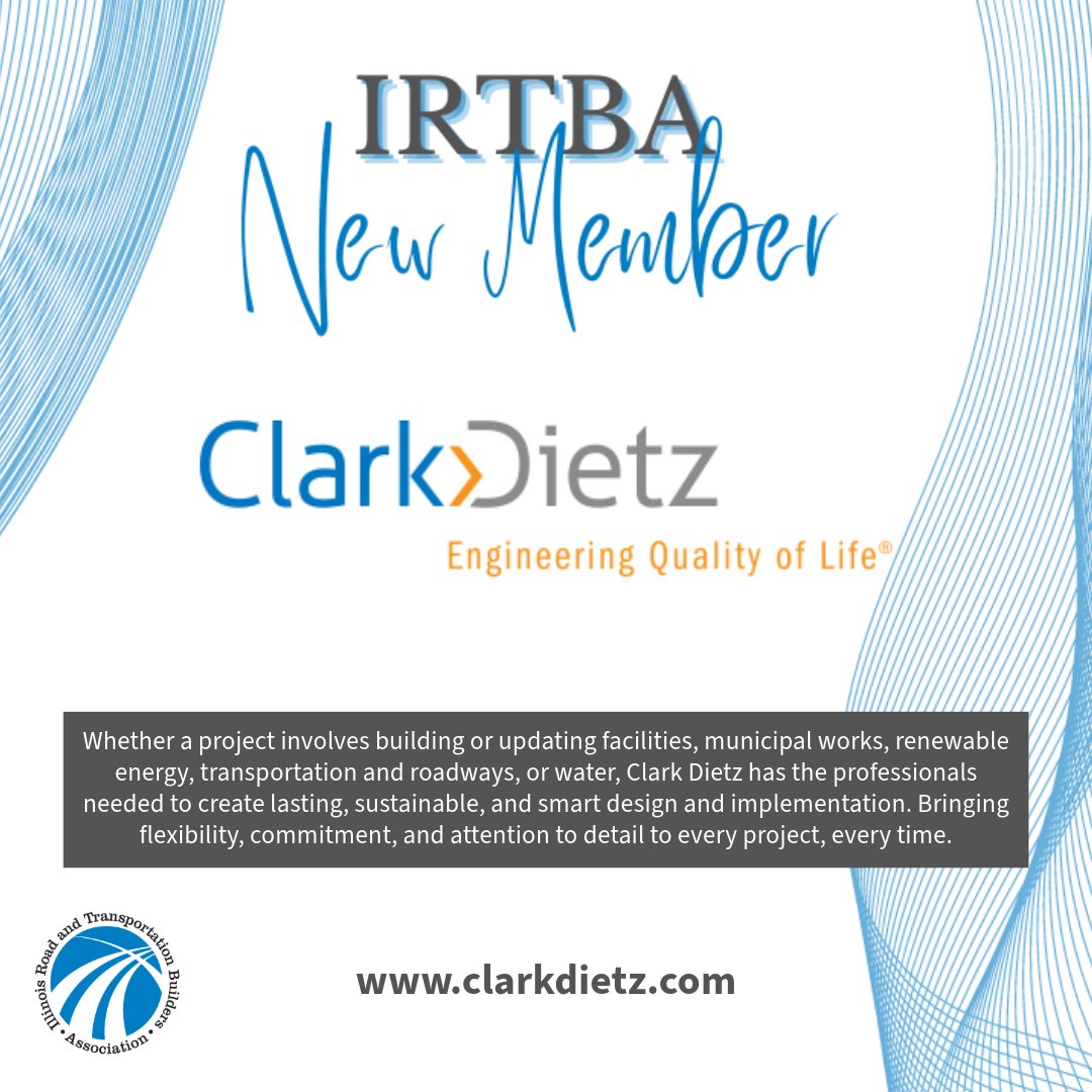 🎉We would like to welcome one of our newest members, <a href="/clarkdietz/">Clark Dietz, Inc.</a>, to IRTBA! 🎉

Learn more at clarkdietz.com.