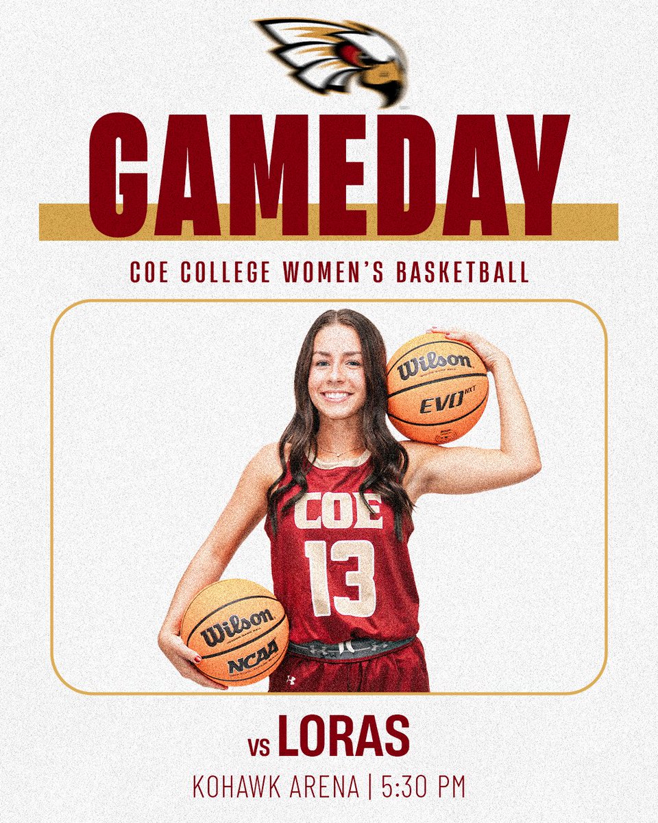 Coe Athletics (@coeathletics) on Twitter photo 🏀<a href="/CoeCollegeWBB/">Coe College Women's Basketball</a> Gameday❗️
🆚 Loras
⏰ 5:30 PM
📍 Kohawk Arena
📺 bit.ly/KohawkStreaming
📊 bit.ly/CoeWBB
#KohawkNation 🏀<a href="/CoeCollegeWBB/">Coe College Women's Basketball</a> Gameday❗️
🆚 Loras
⏰ 5:30 PM
📍 Kohawk Arena
📺 bit.ly/KohawkStreaming
📊 bit.ly/CoeWBB
#KohawkNation
