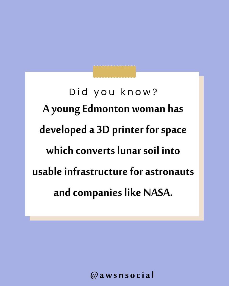 Did you know a young Edmonton woman, Madison Freehan, has developed a 3D printer for space? These printers use on-site materials such as lunar soil to create usable infrastructure in space for astronauts and companies like NASA. Check out the article: buff.ly/42k5Y5u