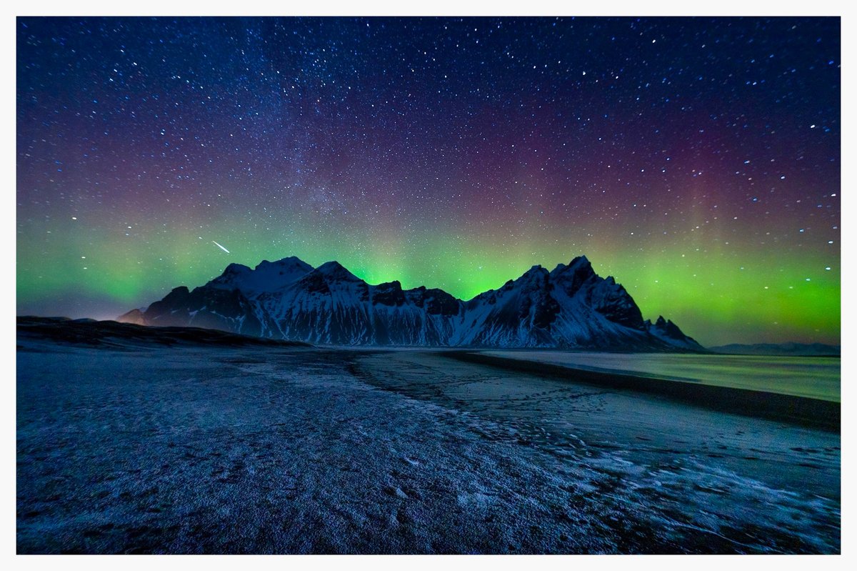 🏆 #FSPrintMonday Winner Announcement 🏆⁠
⁠
🥇 Congratulations ⁠<a href="/Supergios/">Jonny Gios</a>
⁠
This is a stunning image due to the vibrant Aurora Borealis illuminating the dramatic mountain range, enhanced by the clear, star-filled night sky complete with a shooting star!