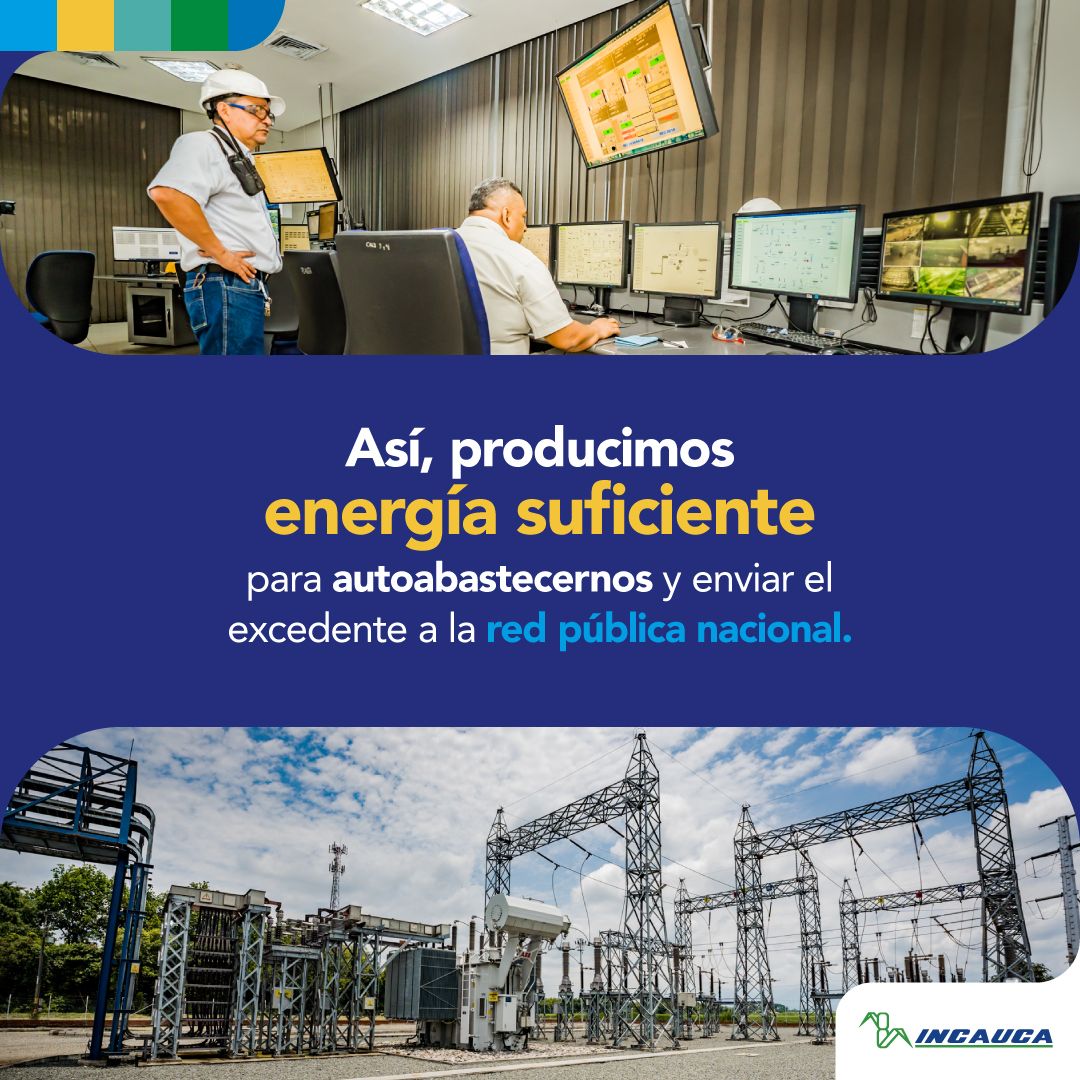 En #Incauca trabajamos por diversificar nuestra producción al tiempo que promovemos un modelo de #EconomíaCircular que busca aprovechar, de la mejor manera, los materiales sobrantes de nuestra actividad productiva. La #cogeneración de #energía es uno de esos procesos.