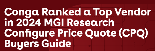 Conga's MGI 360 Rating was three points higher than the peer average and surpassed the ratings of all but three competitors individually evaluated. Learn more: conga.com/press/conga-ra….