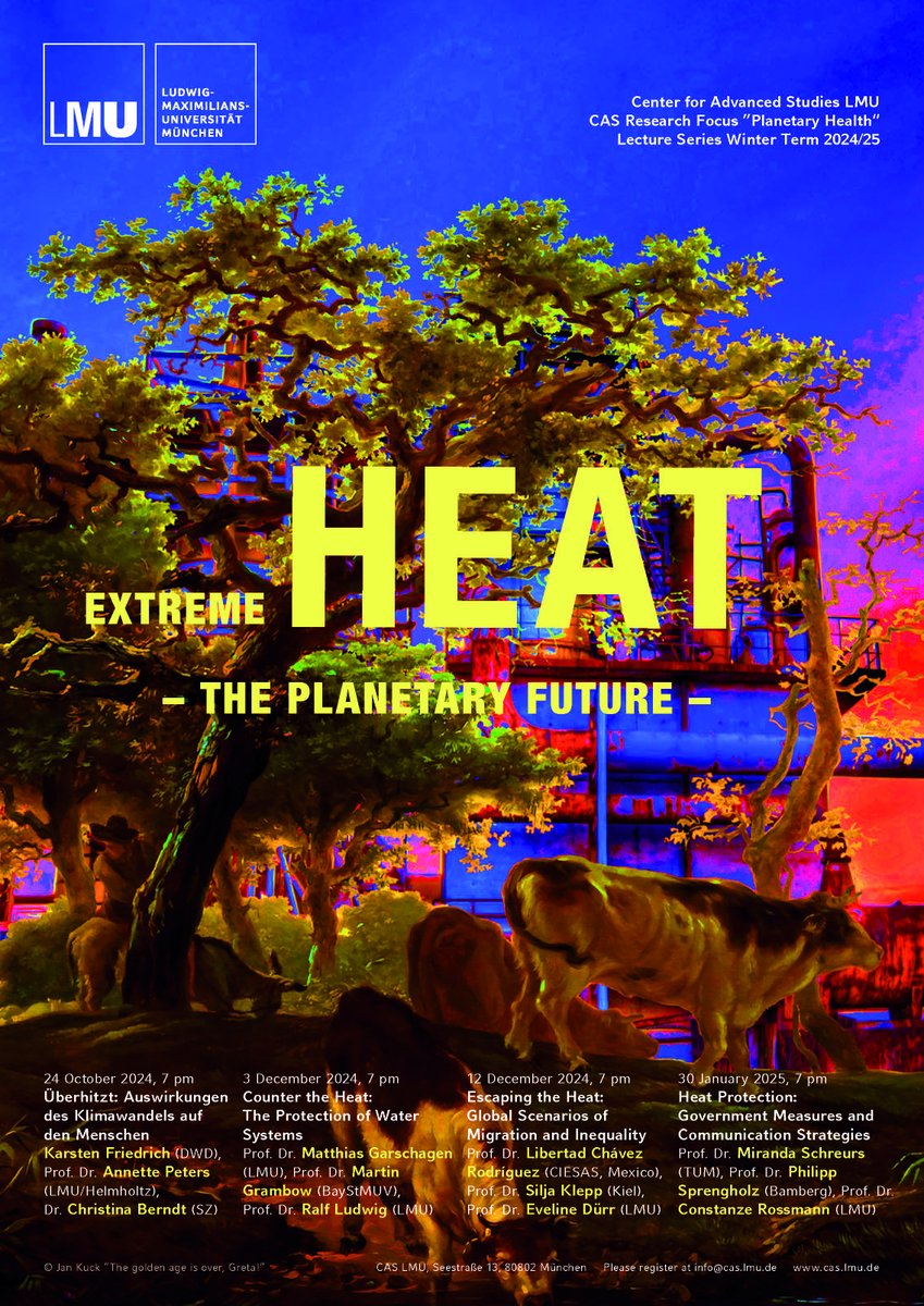 CAS_LMU (@cas_lmu) on Twitter photo Staatliche Maßnahmen und Kommunikationsstrategien zum #Klimawandel ist das Thema der nächsten Veranstaltung der CAS Vortragsreihe „Extreme Heat“. Am 30. Jan. @ 19h diskutieren Miranda Schreurs <a href="/TU_Muenchen/">TU München</a> & Philipp Sprengholz <a href="/uni_bamberg_of/">Universität Bamberg</a> mit Constanze Rossmann <a href="/LMU_Muenchen/">Universität München</a>. Staatliche Maßnahmen und Kommunikationsstrategien zum #Klimawandel ist das Thema der nächsten Veranstaltung der CAS Vortragsreihe „Extreme Heat“. Am 30. Jan. @ 19h diskutieren Miranda Schreurs <a href="/TU_Muenchen/">TU München</a> & Philipp Sprengholz <a href="/uni_bamberg_of/">Universität Bamberg</a> mit Constanze Rossmann <a href="/LMU_Muenchen/">Universität München</a>.
