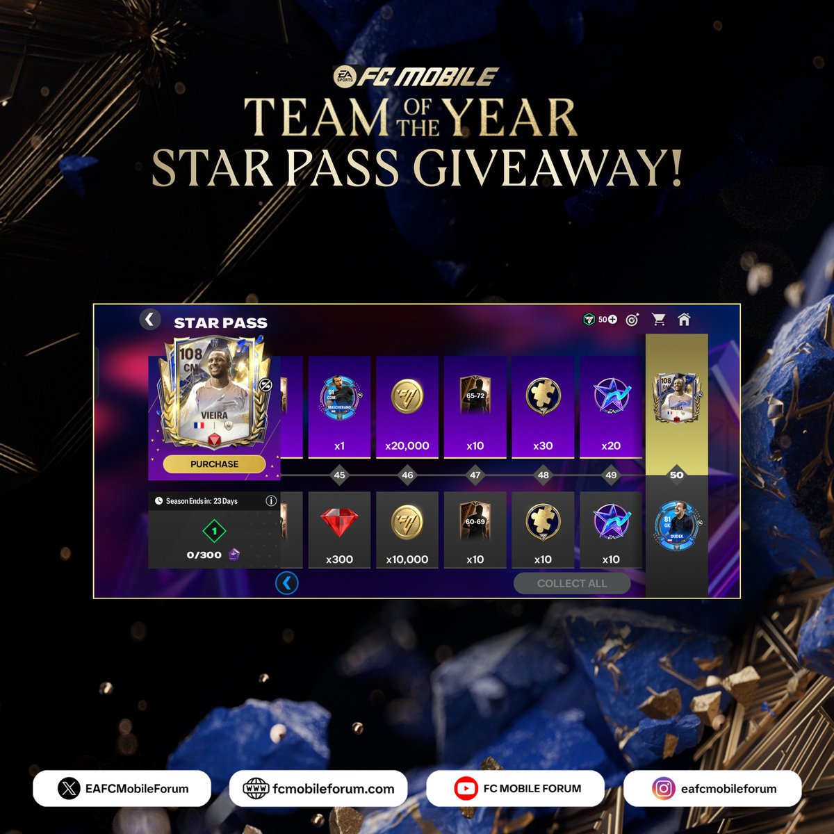 FC MOBILE FORUM (@eafcmobileforum) on Twitter photo TOTY Star Pass Giveaway! ๐๐
To enter ๐
- Follow <a href="/EAFCMobileForum/">FC MOBILE FORUM</a>
- Like & Repost โค๏ธ๐
- Subscribe to this YT Channel ๐ youtube.com/@vishyfc
Winner will be Announced in 48hrs, good luck Everyone! ๐ค TOTY Star Pass Giveaway! ๐๐
To enter ๐
- Follow <a href="/EAFCMobileForum/">FC MOBILE FORUM</a>
- Like & Repost โค๏ธ๐
- Subscribe to this YT Channel ๐ youtube.com/@vishyfc
Winner will be Announced in 48hrs, good luck Everyone! ๐ค
