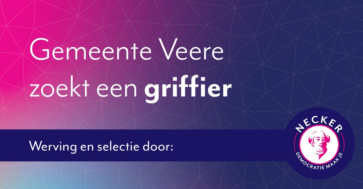 Veere zoekt een verbindende griffier: een eerste adviseur van de gemeenteraad. Een griffier die oog heeft voor onderlinge verhoudingen en inspireert in de verdere ontwikkeling van de gemeenteraad, maar ook primaire werkprocessen niet uit het oog verliest.
shorturl.at/9EW6a
