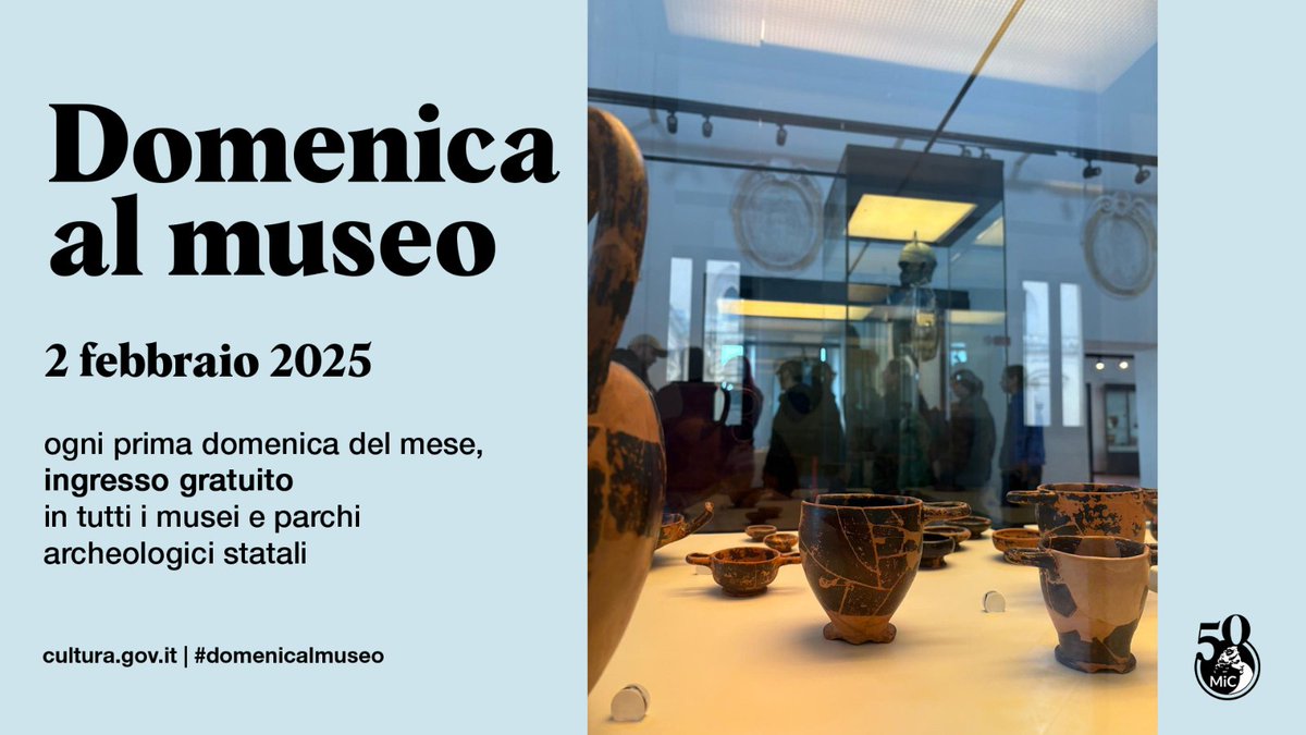 Domenica #2febbraio al <a href="/Museo_Eboli/">MuseoArcheologicoNazionaleEboli</a> torna #domenicalmuseo, l'iniziativa del Ministero della Cultura con ingresso gratuito nei luoghi della cultura statali. 🏛️🆓
👉Vi aspettiamo h.9/13.30 (ultimo ingresso h.13) con le nostre visite guidate gratuite🤗
<a href="/MinervaArmata/">MinervaArmata </a> <a href="/stelle_lune/">eleonora</a>