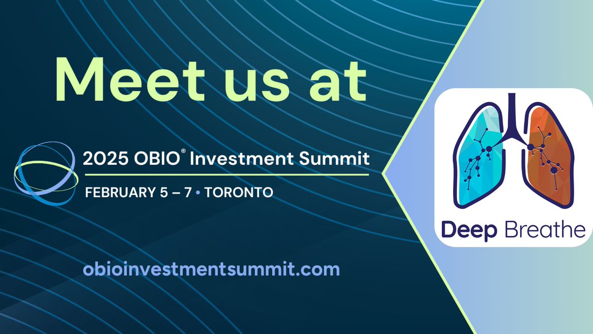 Deep Breathe (@deepbreatheinc) on Twitter photo Our Director of Business Development, Chris Grubb will be speaking at the OBIO Investment Summit in Toronto next week!
Attending the summit and want to connect? Reach out to sales@deepbreathe.ai!
#OBIOInvestmentSummit2025 #OBIO #Healthcare #MedTech #AI #LungImaging Our Director of Business Development, Chris Grubb will be speaking at the OBIO Investment Summit in Toronto next week!
Attending the summit and want to connect? Reach out to sales@deepbreathe.ai!
#OBIOInvestmentSummit2025 #OBIO #Healthcare #MedTech #AI #LungImaging