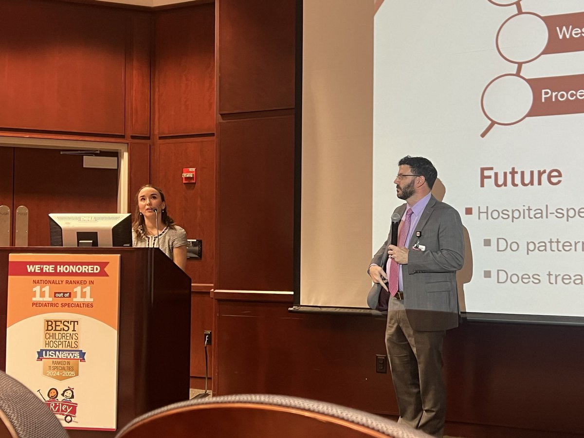 <a href="/ella_boardley00/">Ella Boardley</a> presented her excellent work on patterns of care in pancreatic pseudocyst patients from the #PHIS database at Riley Research Day. Who is getting procedural intervention? <a href="/kristen_kaiser1/">Kristen Kaiser, MD</a> <a href="/IU_PedSurg/">IUSM Pediatric Surgery</a> <a href="/IU_Surgery/">Indiana Surgery -Indiana Univ School of Medicine</a> <a href="/RileyChildrens/">Riley Children's</a>