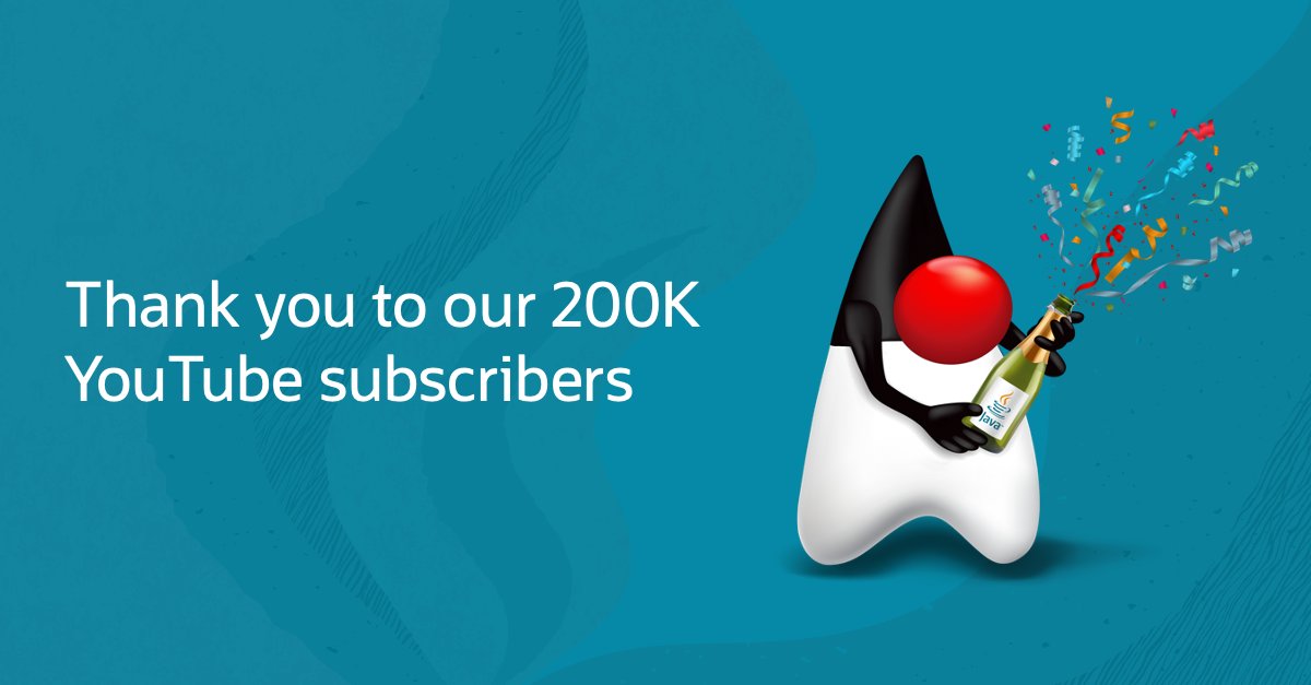 We just hit 200K subscribers on YouTube!!! 🥳 🎉 

BIG thanks to all of our subscribers for helping us reach this milestone. Haven't subscribed yet? Hit that subscribe button today to stay up to date on the latest #Java news.

👉 social.ora.cl/6019xjawH