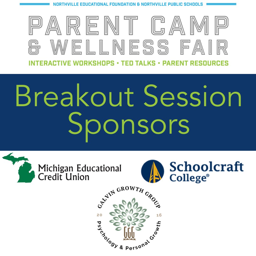 We’re incredibly grateful to Michigan Educational Credit Union, Schoolcraft College, and Galvin Growth Group for supporting NEF’s Parent Camp &amp; Wellness Fair!

Galvin Growth Group will be hosting a breakout session!

Click here to view our full list supportnef.org/parent-camp