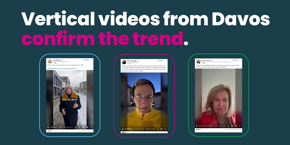 Cheers to the global leaders for posting their vertical videos from Davos. Everyone will be doing it in 2025, <a href="/RockTheBoatMKTG/">Pat Allen</a> says. bit.ly/4ghZiIr