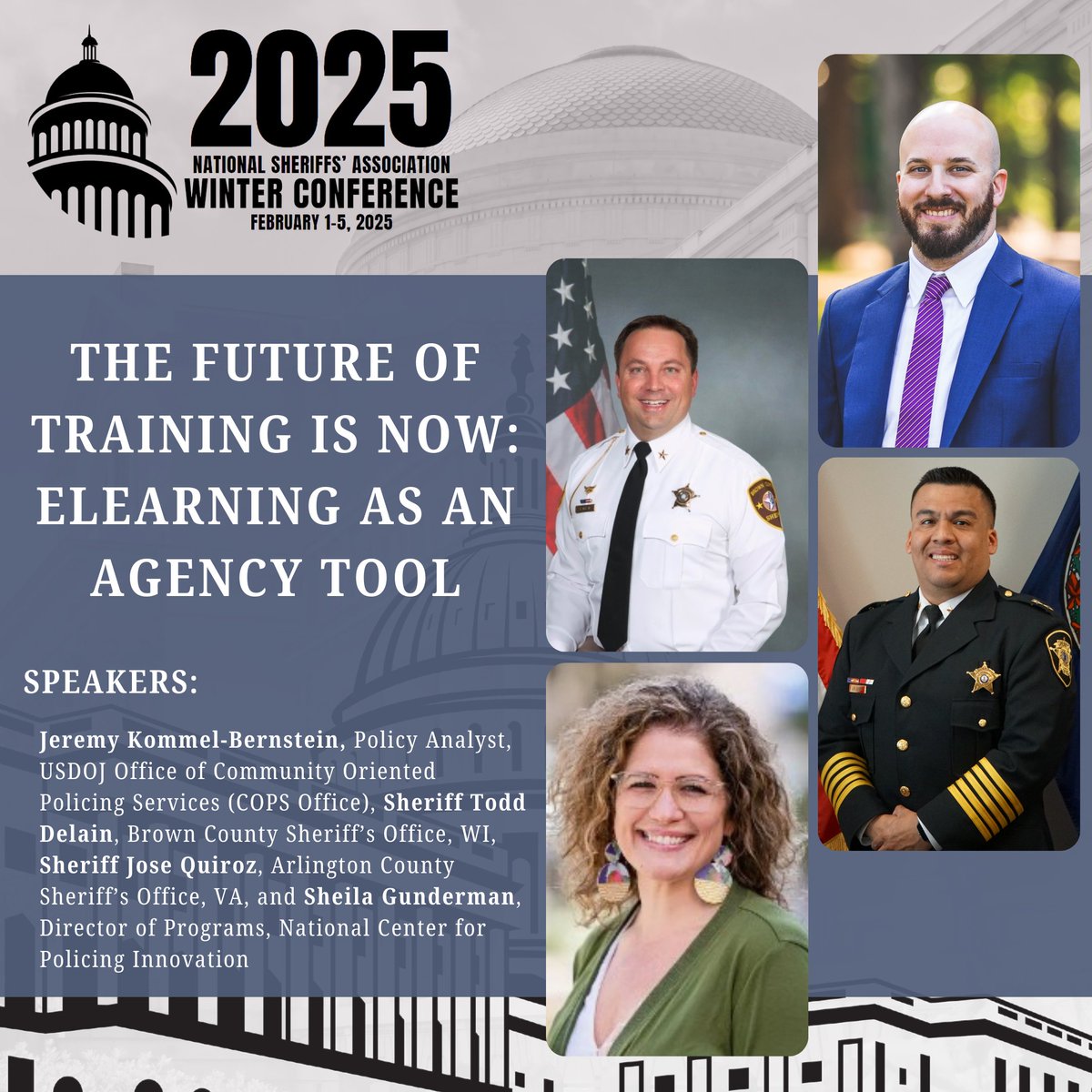 NationalSheriff's tweet image. Day 10 of #Sheriffs2025 Speaker Spotlight Part 2!
The countdown continues! We are only two days away from the kickoff of the 2025 NSA Winter Conference.

Today, we’re featuring more powerhouse speakers who are shaping the future of law enforcement. From groundbreaking processes…