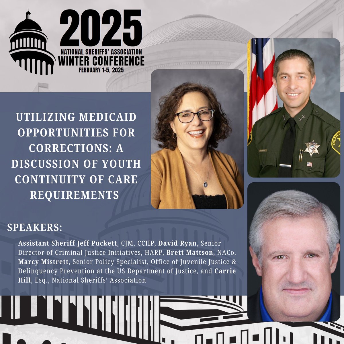 NationalSheriff's tweet image. Day 10 of #Sheriffs2025 Speaker Spotlight!
The countdown continues! We are only two days away from the kickoff of the 2025 NSA Winter Conference.

Today, we’re featuring more powerhouse speakers who are shaping the future of law enforcement. From groundbreaking processes to…