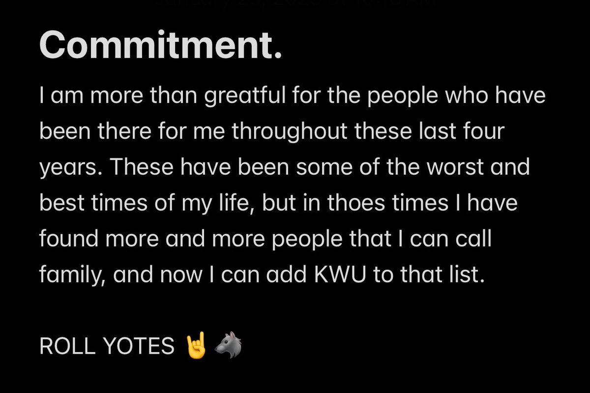 I am blessed by God to be able to announce that I am 100% committed to <a href="/kwufootball/">Kansas Wesleyan University Football</a>.  

<a href="/coachmattymidd/">Matt Middleton</a> 
<a href="/QBcoachsnyder/">QBcoachsnyder</a>