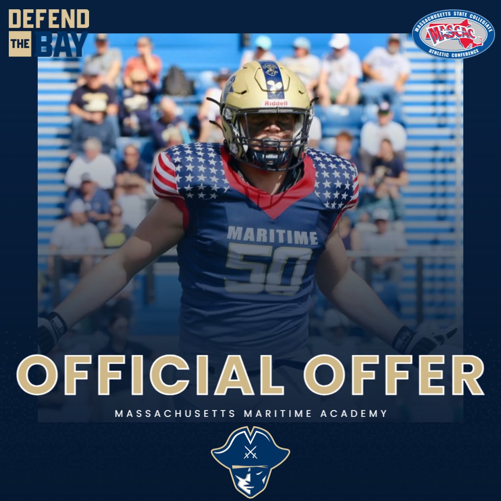 Braeden (@braedenolmstead) on Twitter photo Blessed to receive my first offer from Massachusetts Maritime Academy 💙
<a href="/IsaiahTaylor_1/">Isaiah Taylor</a> <a href="/IamCoachQue/">Quinton Jones</a> <a href="/MVMajorFootball/">Mt. Vernon Football</a> <a href="/CoachCameronMMA/">Jeremy Cameron</a> @GeoffWilson88 Blessed to receive my first offer from Massachusetts Maritime Academy 💙
<a href="/IsaiahTaylor_1/">Isaiah Taylor</a> <a href="/IamCoachQue/">Quinton Jones</a> <a href="/MVMajorFootball/">Mt. Vernon Football</a> <a href="/CoachCameronMMA/">Jeremy Cameron</a> @GeoffWilson88