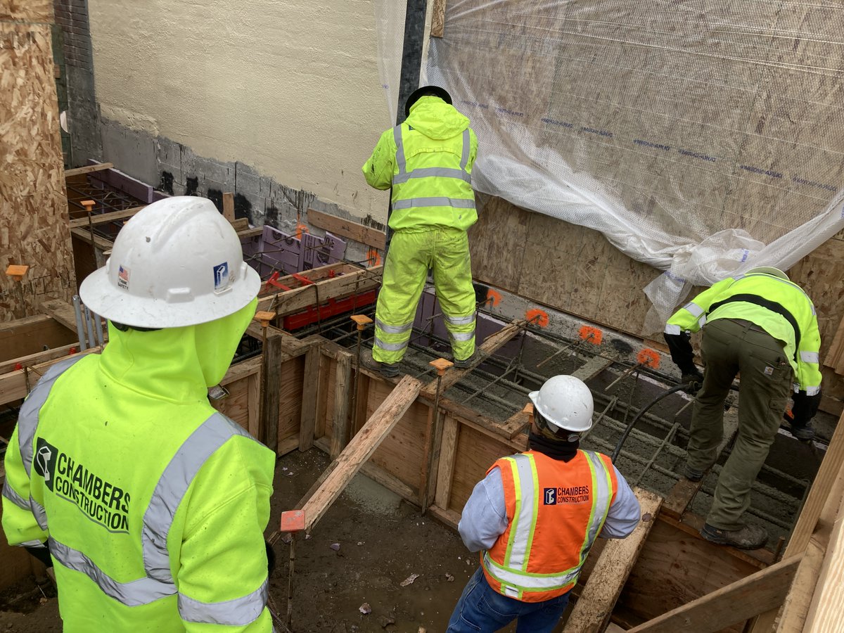 chambersconstr's tweet image. We promised updates! Over the last two weeks, the team has poured the exterior grade beams, stripped the forms, and backfilled the pad for the new addition. Steel is scheduled to start this week! #GoChambers #Construction #InProgress