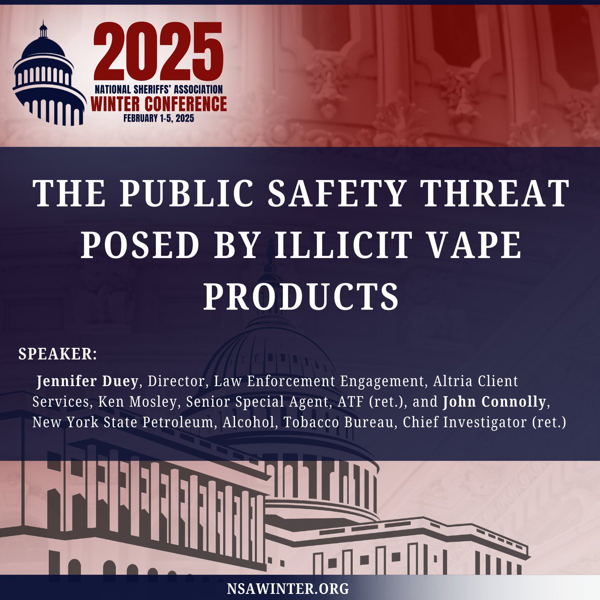 NationalSheriff's tweet image. Day 10 of #Sheriffs2025 Speaker Spotlight Part 2!
The countdown continues! We are only two days away from the kickoff of the 2025 NSA Winter Conference.

Today, we’re featuring more powerhouse speakers who are shaping the future of law enforcement. From groundbreaking processes…